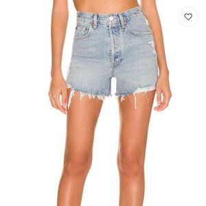 Agolde DEE Distressed Light Blue Jean Shorts
Button Down
Size 26